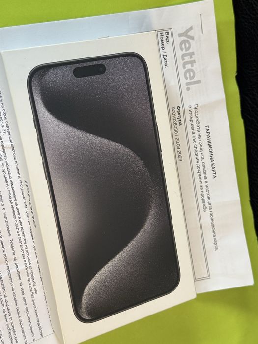 КАТО НОВ 256GB iPhone 15 Pro Max Yettel Гаранция 2026г. Black / Черен