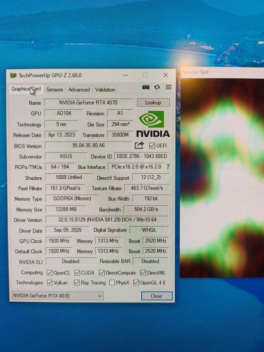Nvidia ASUS DUAL RTX 4070 OC 12GB GDDR6x