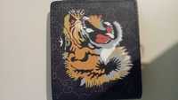 GUCCI Calfskin Tiger Bi-Fold Wallet Black