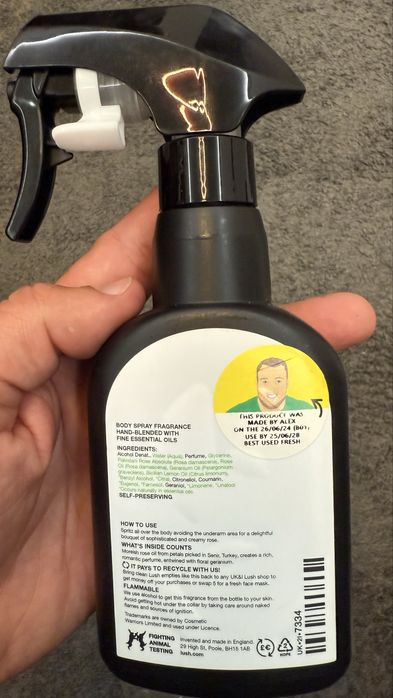 Body spray lush rose jam 200mll