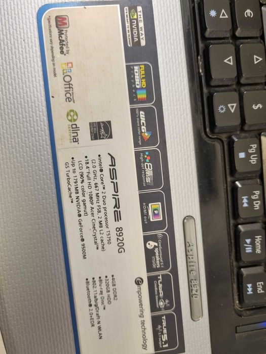 Acer aspire 8920g LE1 defect dezmembrez nu porneste