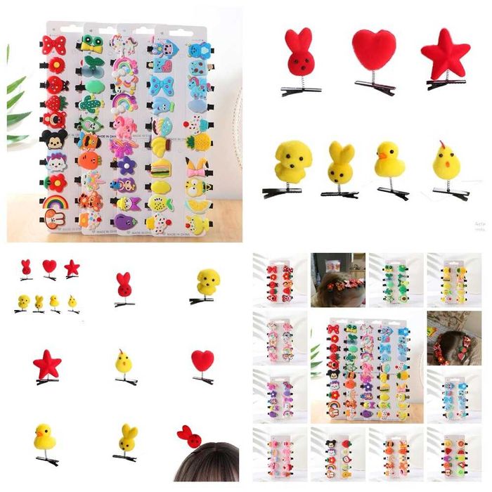 Красочные, яркие детские заколки  для волос (разные виды)