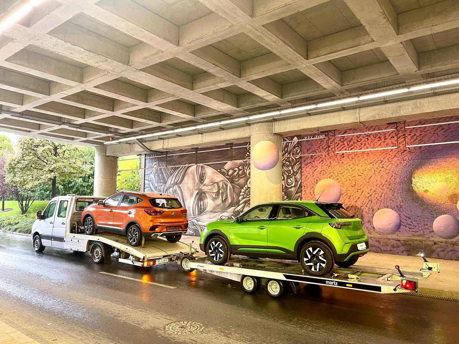 Tractari auto utilaje transport slep platforma auto blocat incuiat