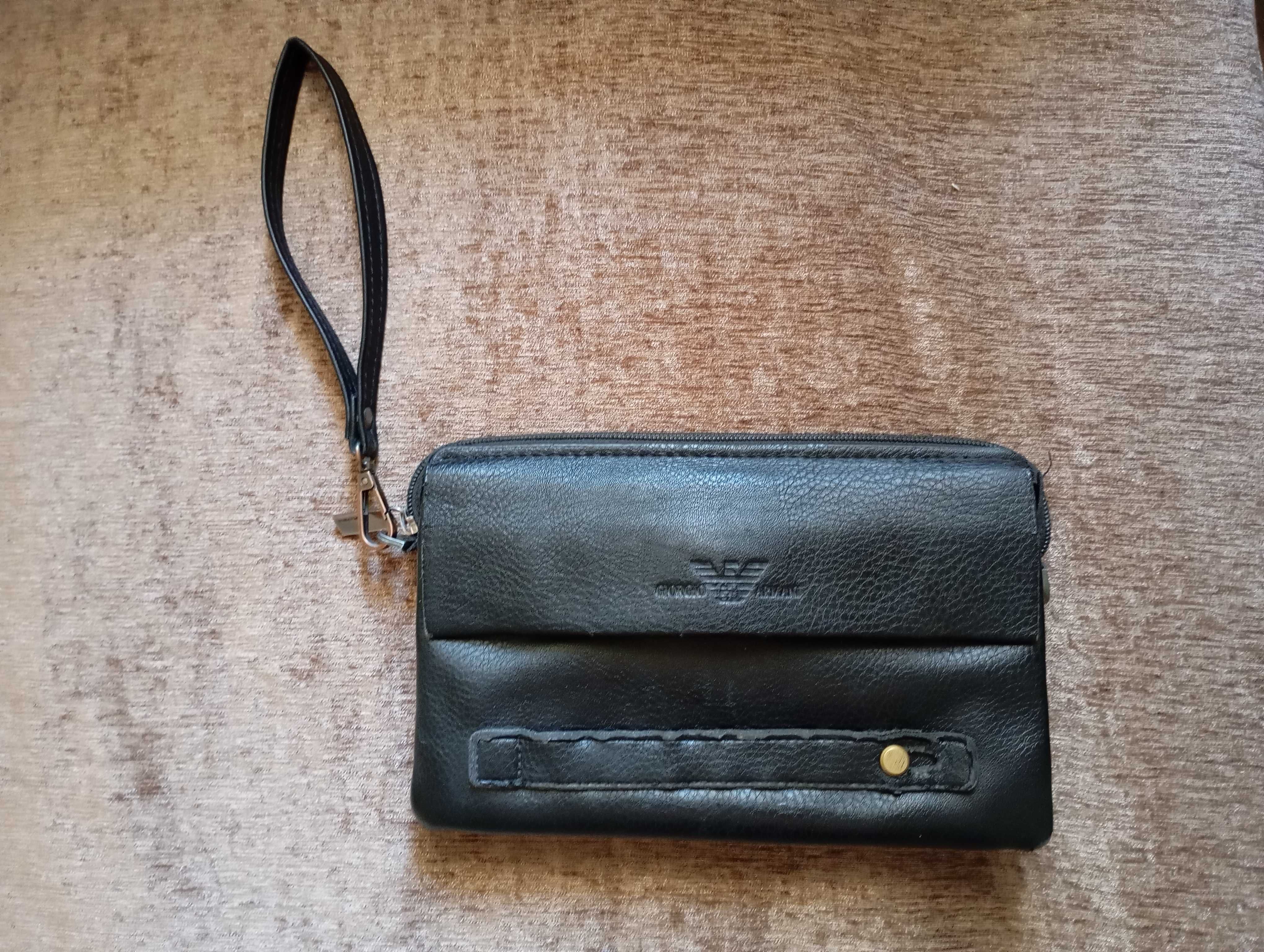 Кожаная барсетка «Armani»