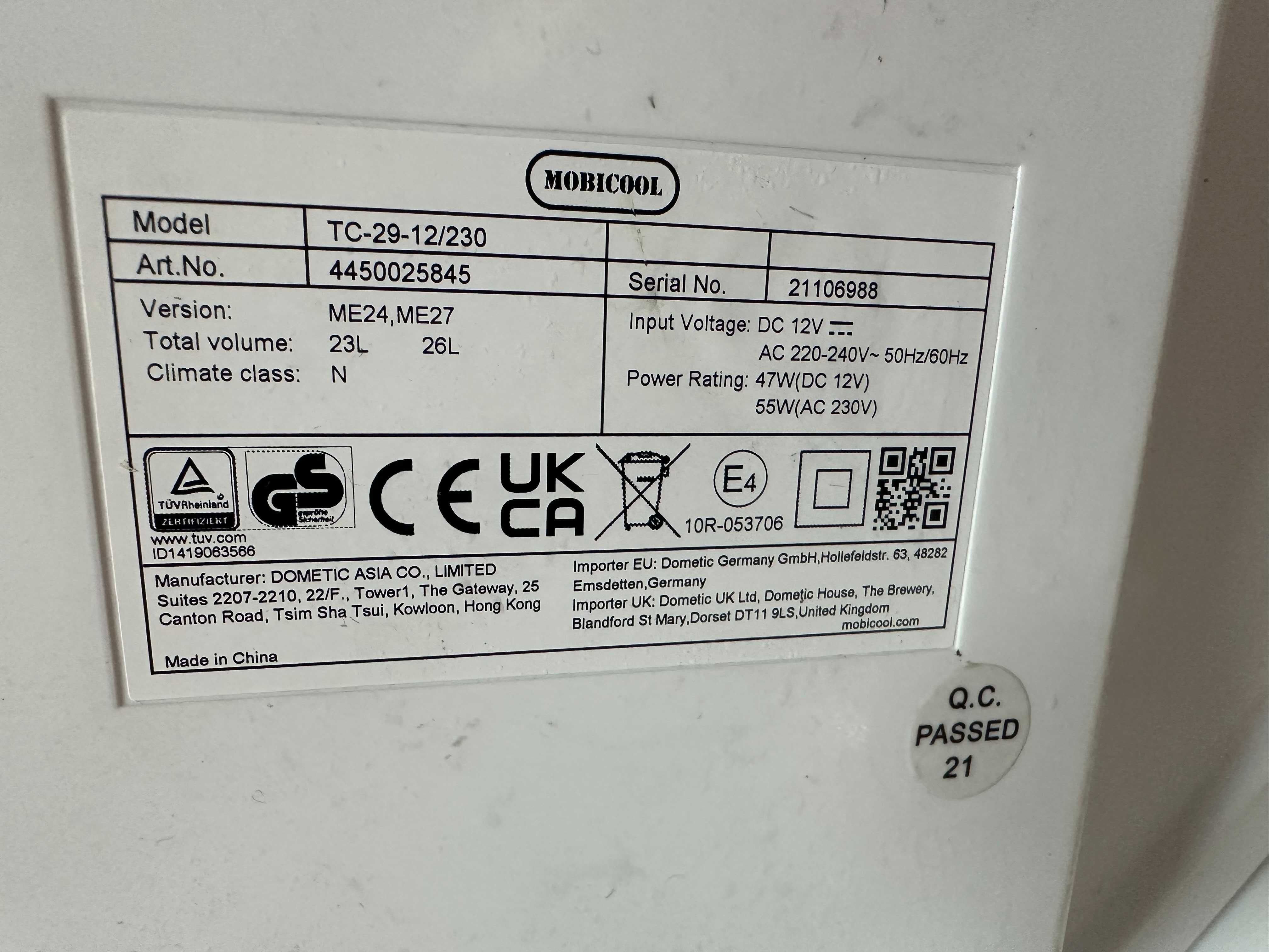 Хладилнa чанта Mobicool - , 26л, 12V-220V студено