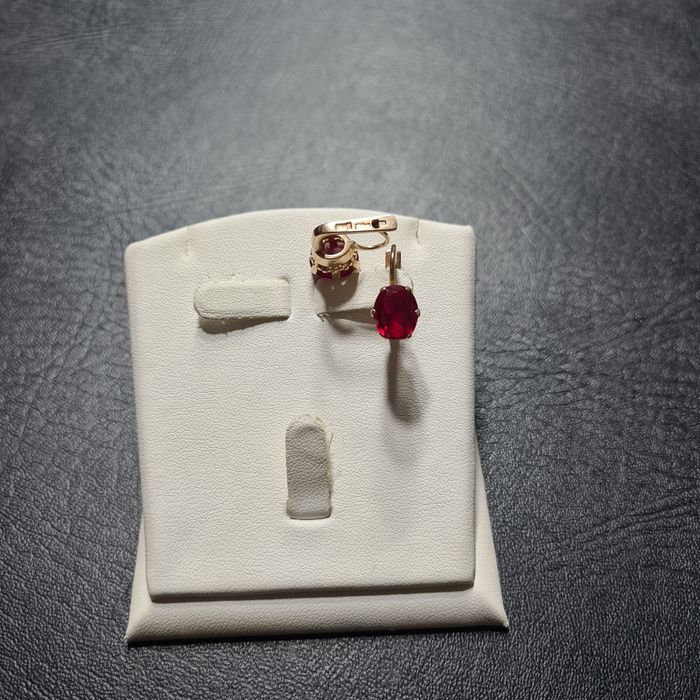 Серьги Золотые  Рубин 583