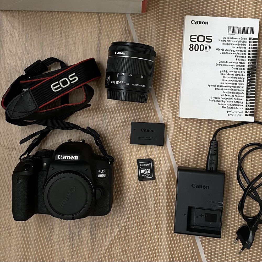 Фотокамера CANON EOS 800D Kit 18-55 черный фотоаппарат