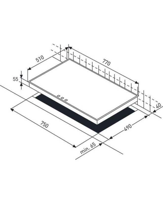 Plita mare cu inducție GRUNDIG de 77 x 51 cm