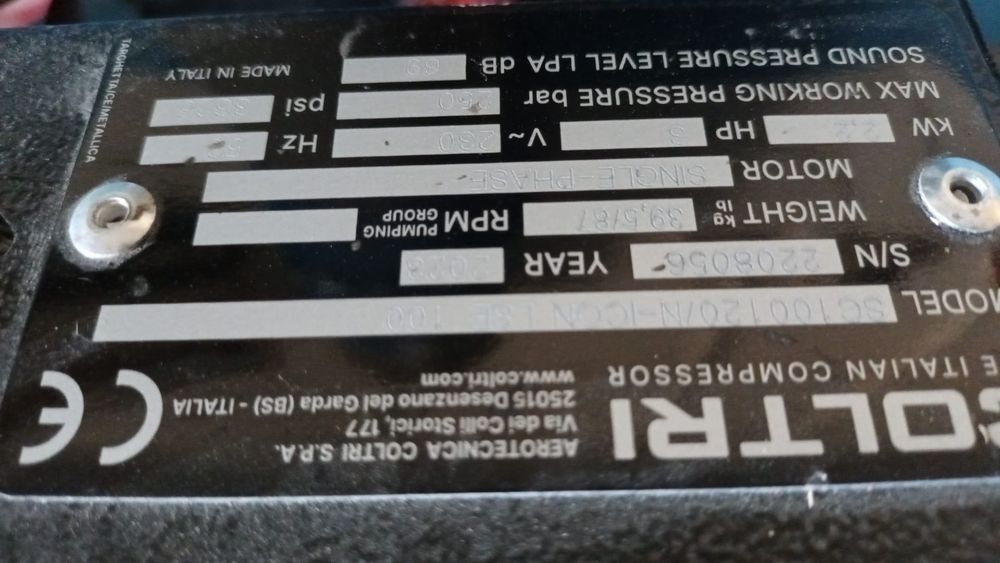 Compresor aer respirabil, SCUBA Coltri Icon 100 LSE EM