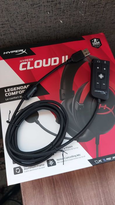 Дёшево продаю USB звуковую плату Hyperx новая от коробки с наушниками