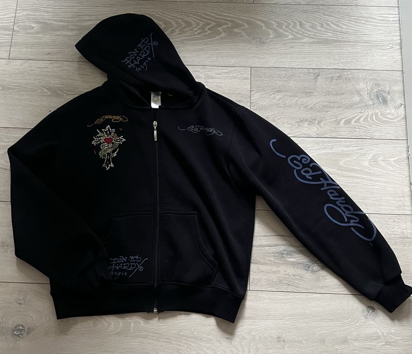 Ed hardy hoodie с цип