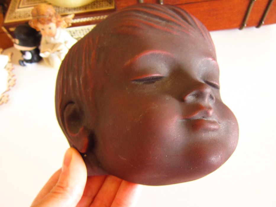 cadou rar Față de Copil handmade ceramica Achatit original Germania'70