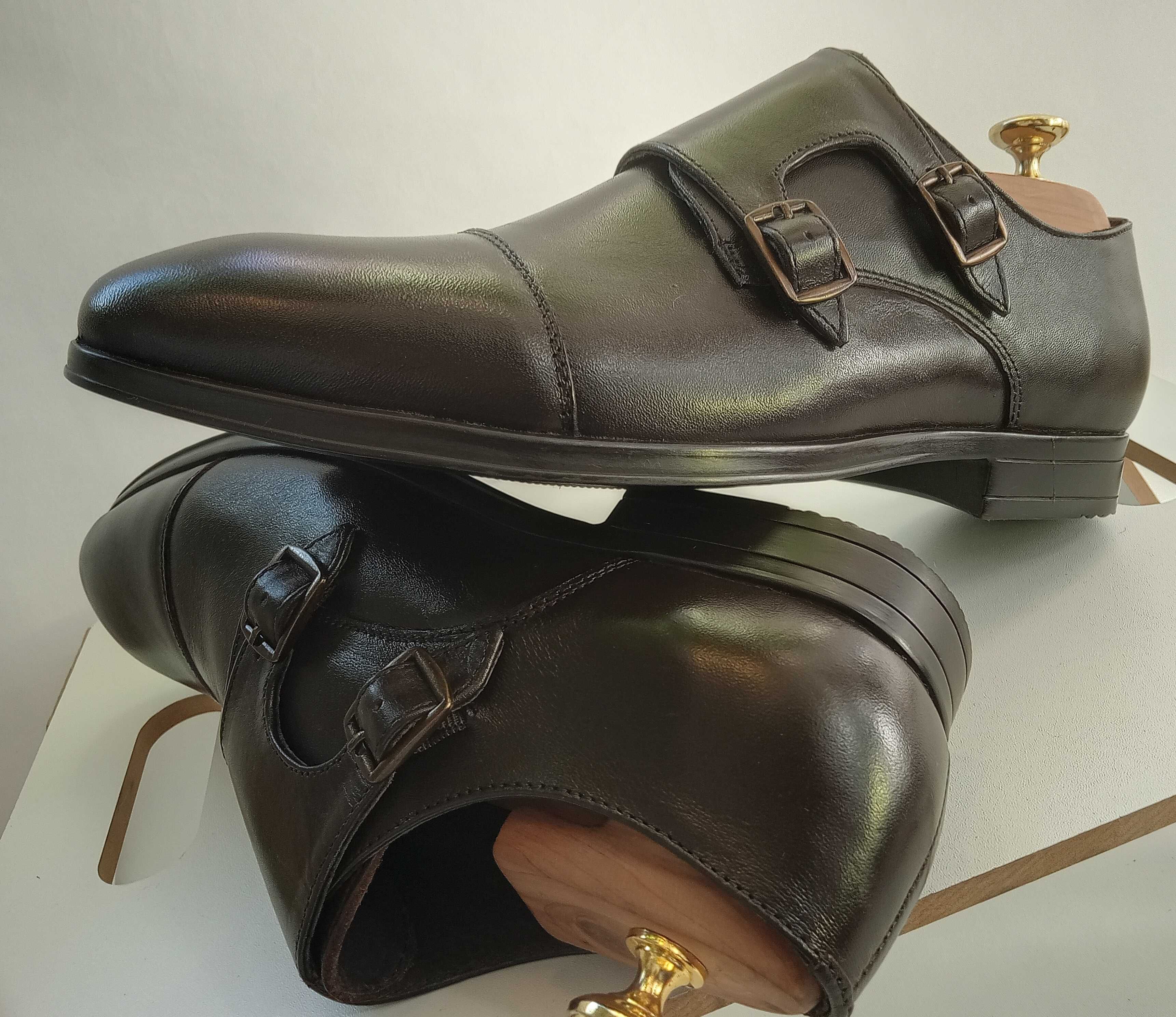 Pantofi monk 42 43 premium Migato NOI piele naturala moale
