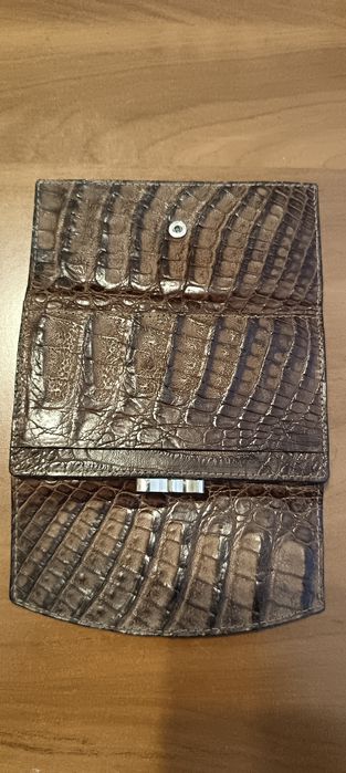 Дамски винтидж портфейл естествена кожа крокодил