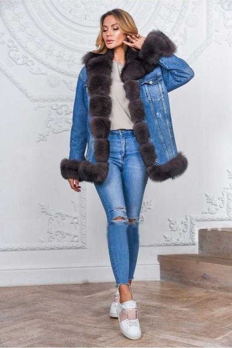 Parka blana naturala , Geaca cu blana naturala vulpe polara m.S