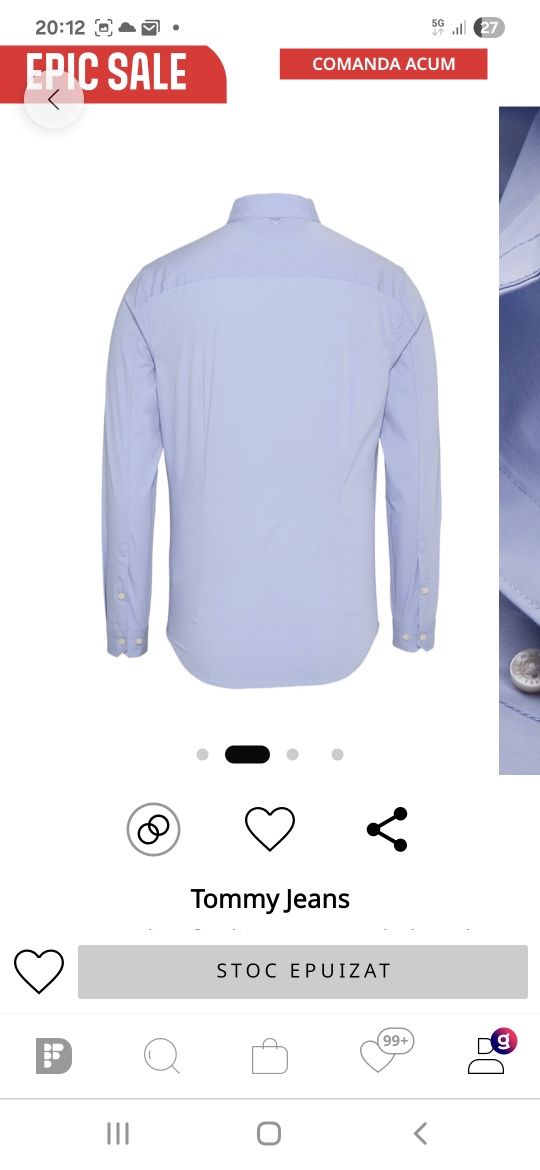 Camasa Tommy Jeans Slim Fit îmbrăcată de 2 ori