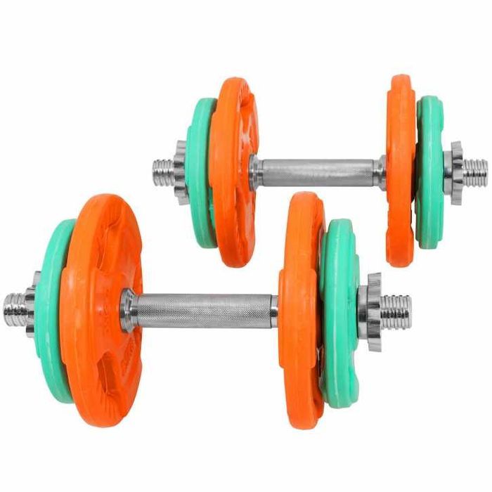 Set gantere din fontă cu înveliș din cauciuc 20 kg - 2 x 10kg