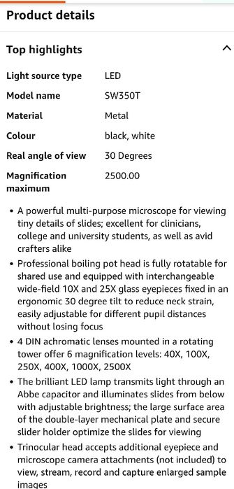 Microscop SWIFT SW350T 40X-2500X