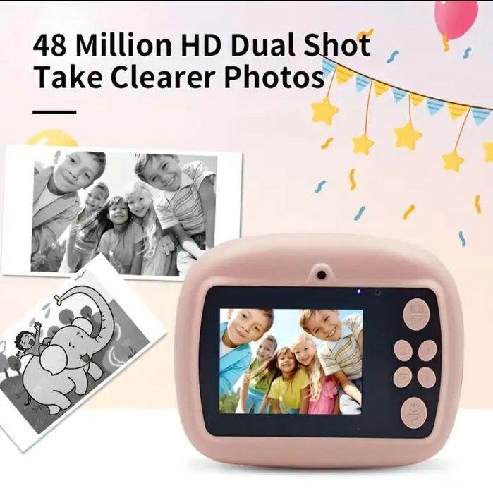 3 в 1 Детски фотоапарат с моментен термо печат