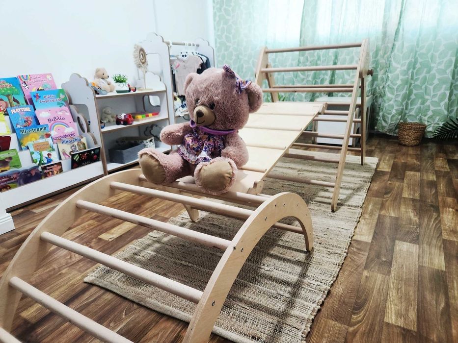 Pikler Triunghi Montessori catarare + rampa +semcerc+ perna, pickler