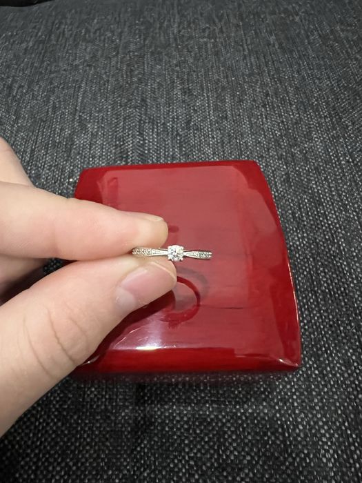 Inel Logodnă Diamand, Aur Alb 14 karate