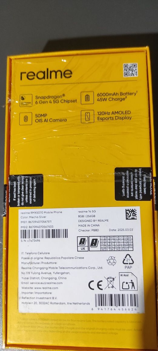 Realme 14 5G, 8GB RAM-256GB 2 броя НОВИ