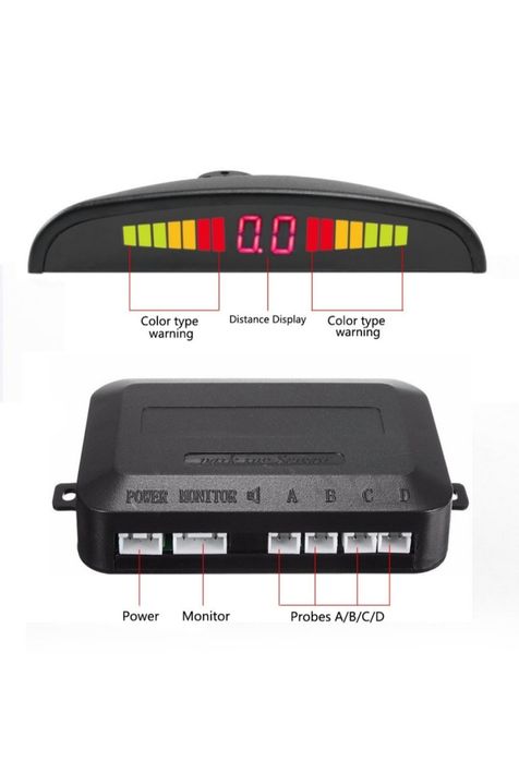 Set Senzori parcare auto detector parktronic display radar monitor 4 s