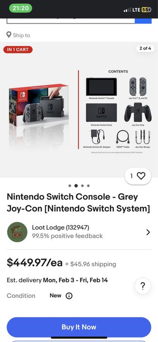 Nintendo switch .