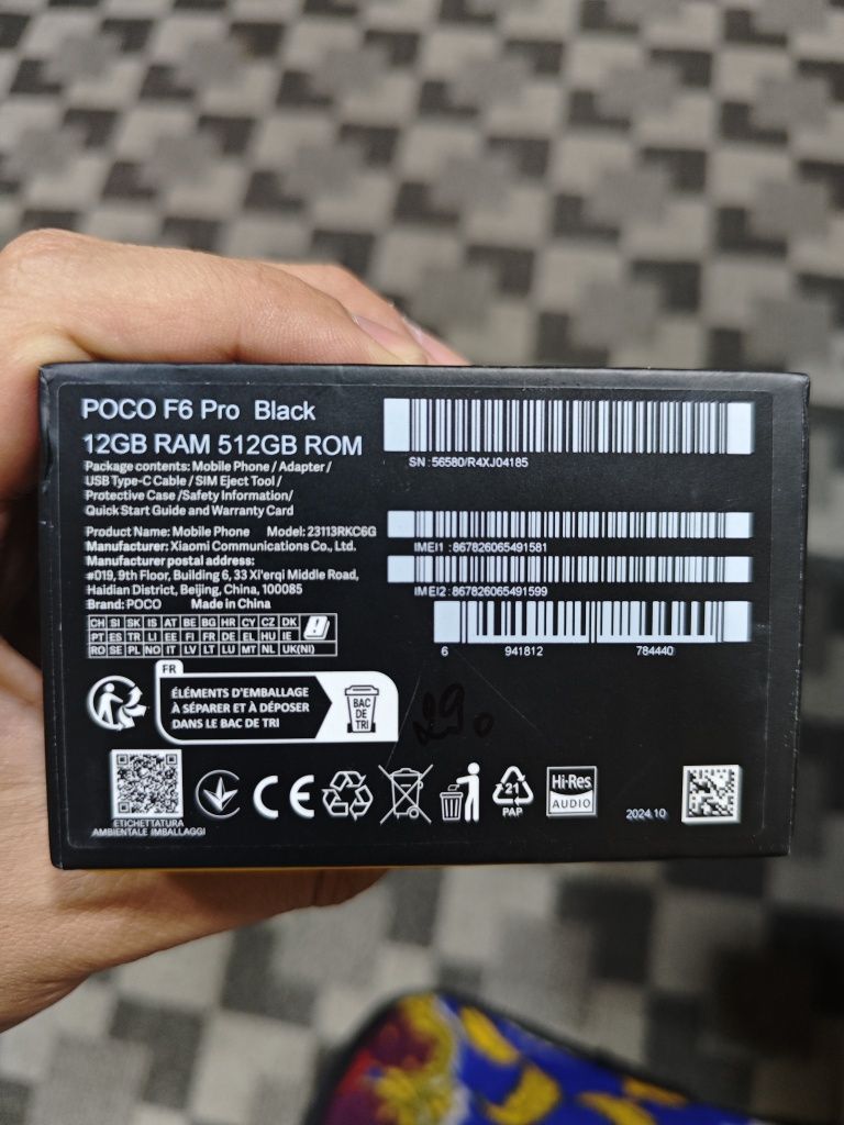 Poco f6 pro 12GB/512 фул комплект холати идиал янгидек