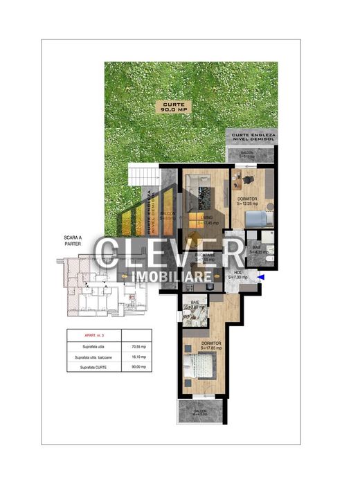 Apartament 3 camere cu Gradina 90mp Th Pallady Sector 3