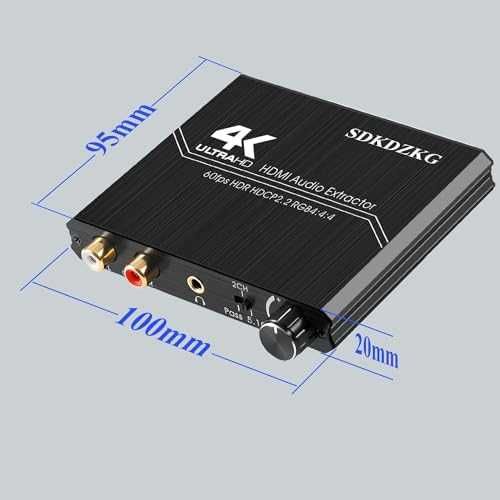 2.0 Audio Extractor, 4K HDMI аудио конвертор към HDMI