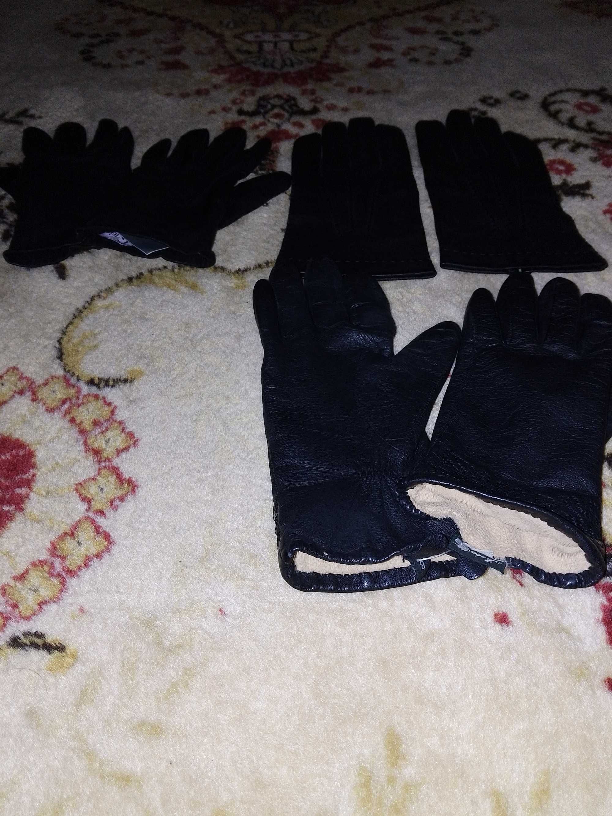 Mănuși negre din piele