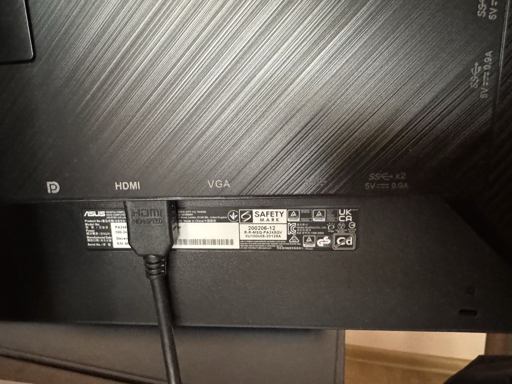2 бр. Монитори Asus - ProArt PA248QV, 24.1", 1920x1200, IPS, Гаранция