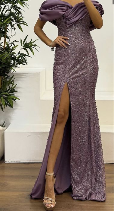 Rochie lunga de ocazie spectaculoasa mov