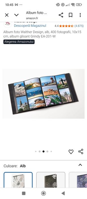 Album foto Walther Design, alb, 400 fotografii, 10x15 cm, album glisan