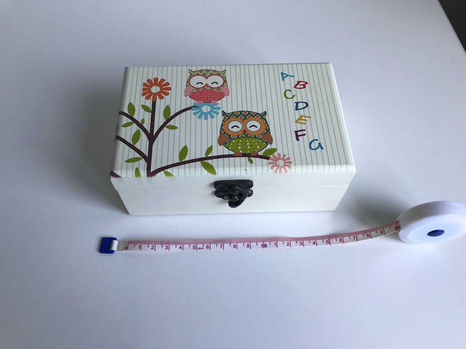 Cutie De Bijuterii Din Lemn cu Desen cu Bufnițe Idee Cadou