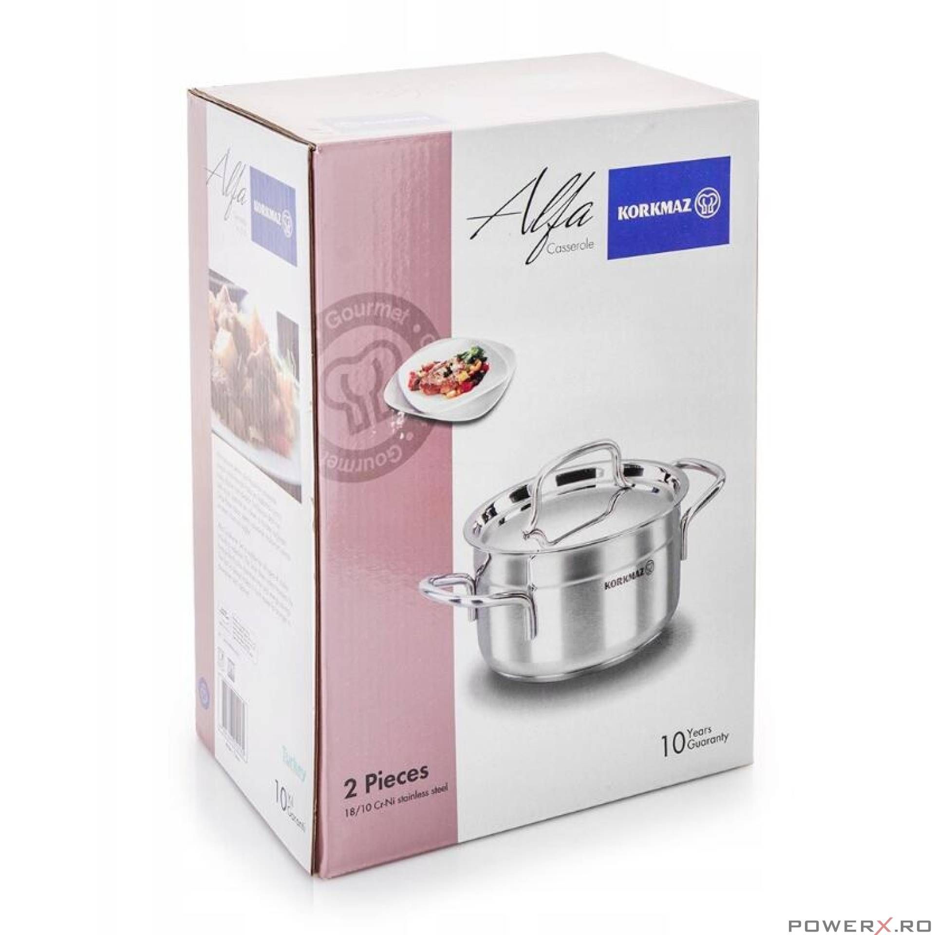 Oala cu capac din inox, 18x10cm 2.5litri, compatibila cu toate