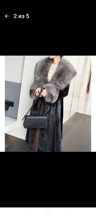 Шуба Новая Меховая Шуба Знаменитости Воротник из Лисьего Меха