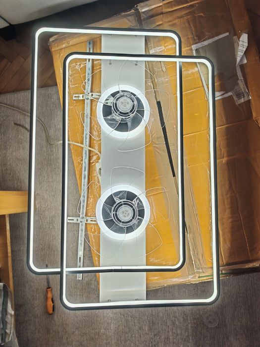 LED Правоъгълна таванна лампа с вентилатори с дистанционно