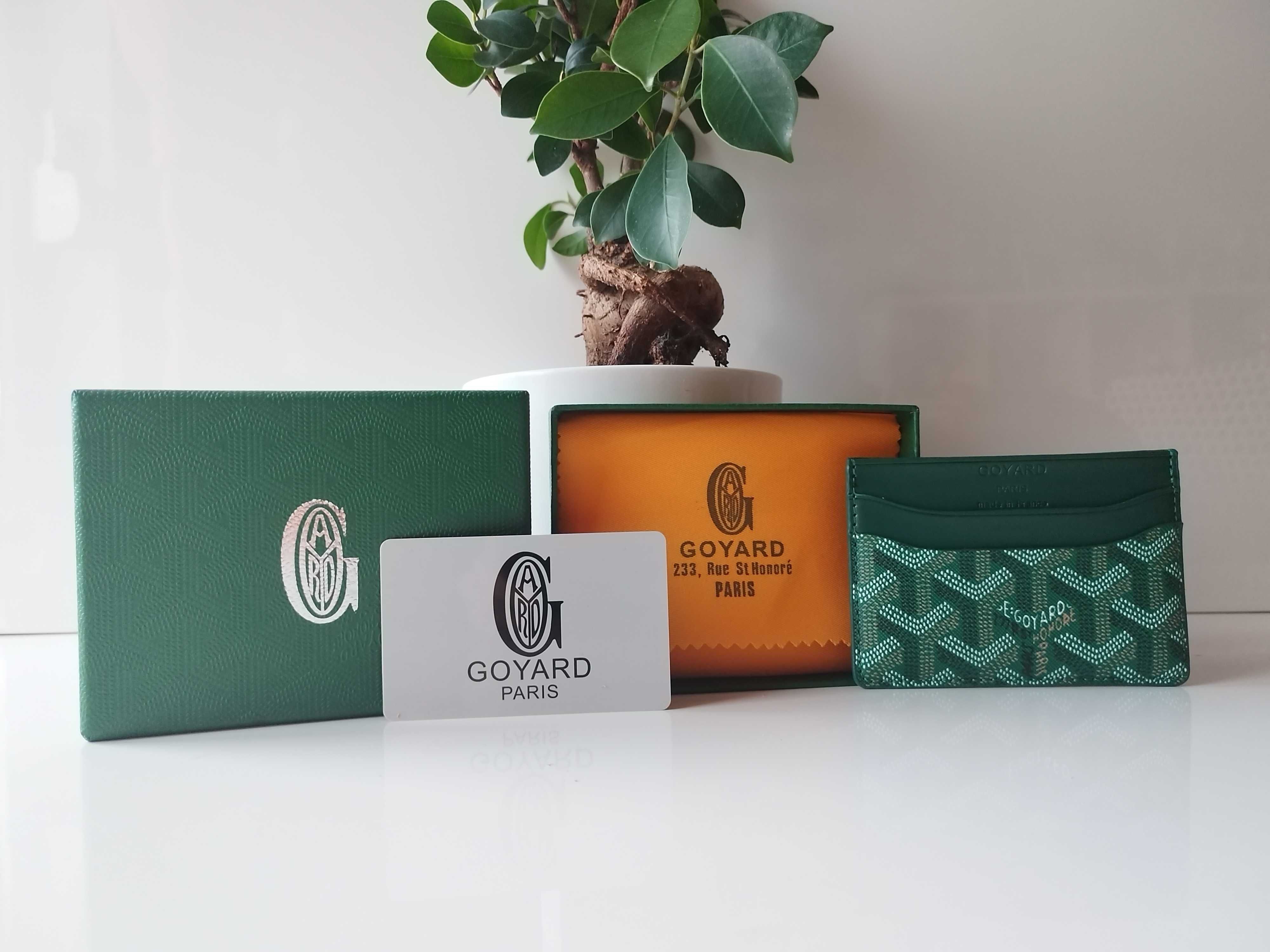 Goyard card holder зелен