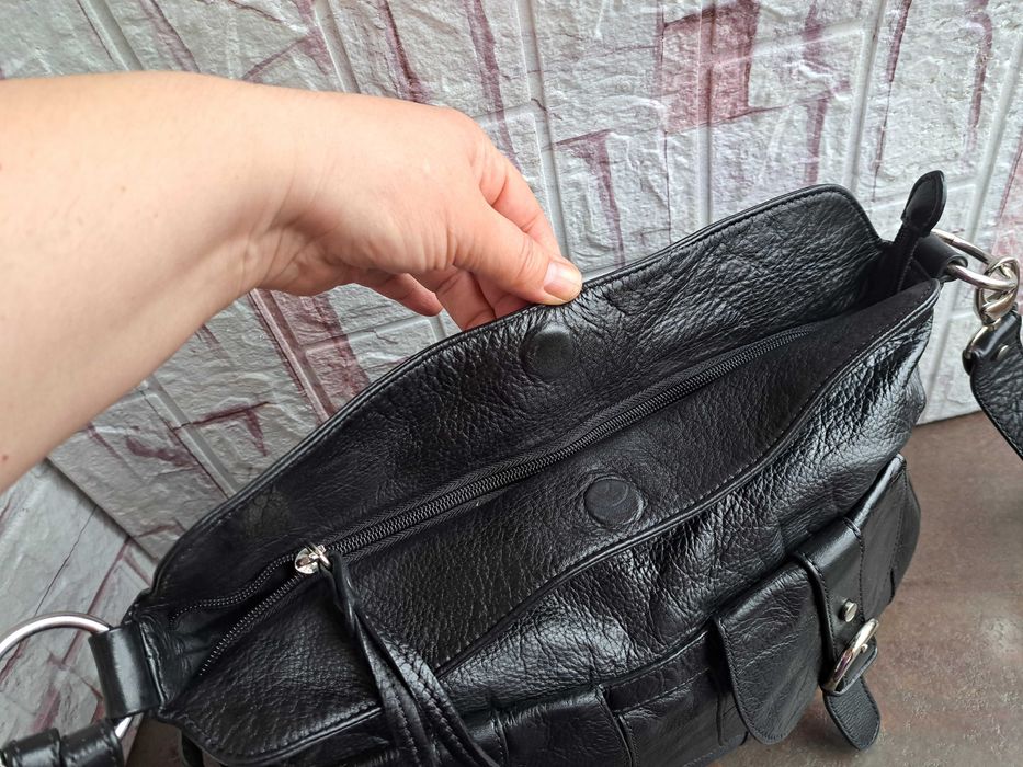 дамска чанта,черна торба-естествена кожа