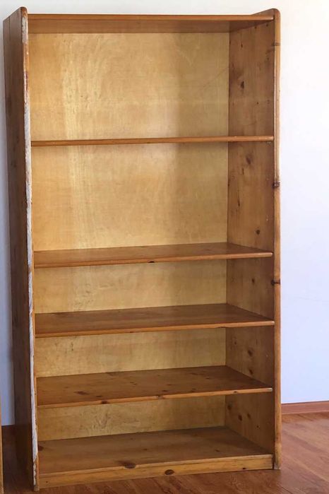 Biblioteca raft depozitare expunere, lemn pin 18 mm, natur, stare buna