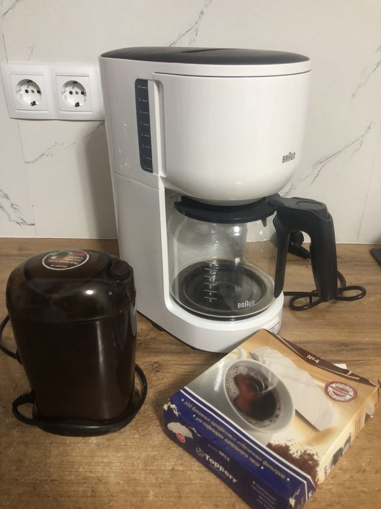 Кофеварка Braun и кофемолка
