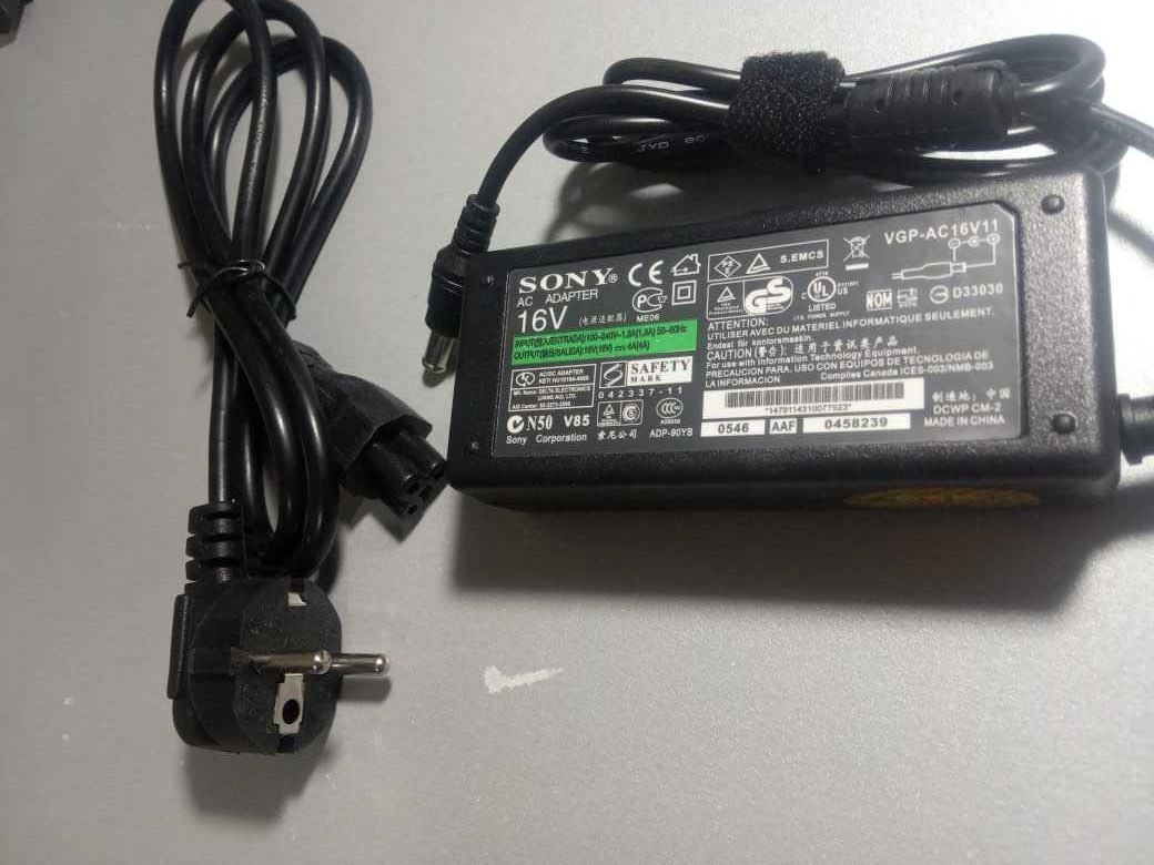 зарядка на ноутбук Sony Vaio, зарядка для ноутбука Sony и шнур питания
