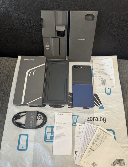 КАТО НОВ 512GB Samsung Z Flip 7 Зора Гаранция 2027 Blue / Син