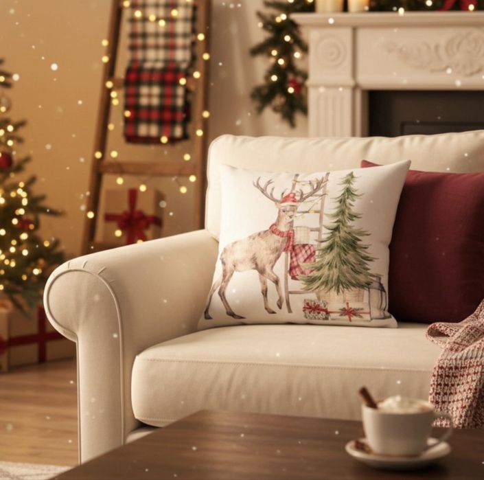 Коледни декоративни калъфки за възглавници –45×45 см - 6бр в комплект