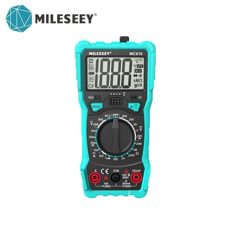 Цифров мултицет Mileseey MC616, NCV,  hFE triode, AC/DC 600V, фенерче