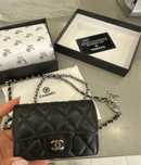 Мини чанта, Chanel естествена кожа