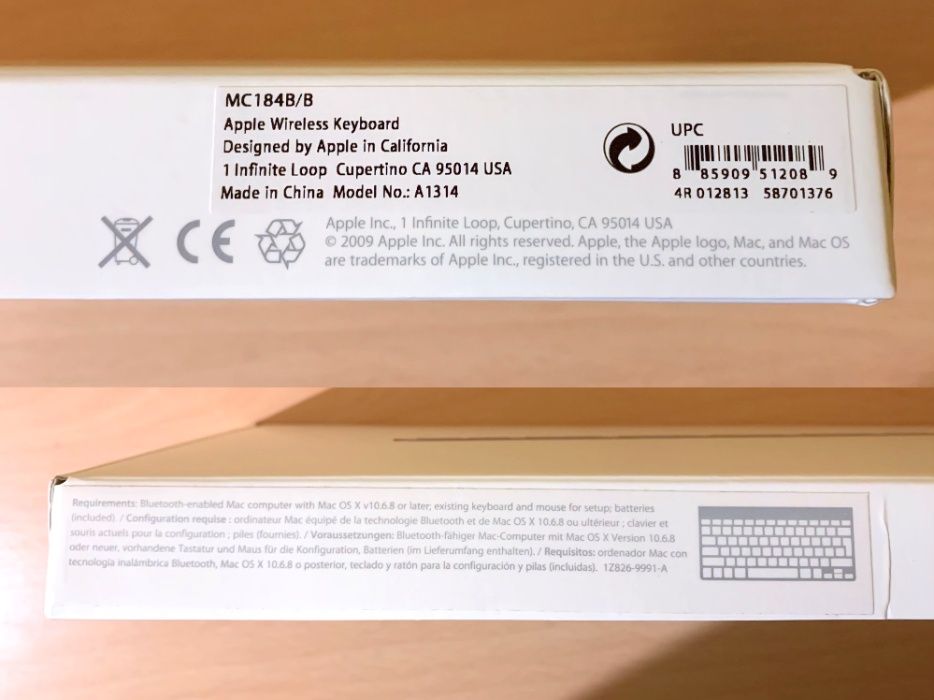 !! Нова !! Apple Wireless Keyboard 2011+ (MC184B/B) (A1314) (4th Gen)