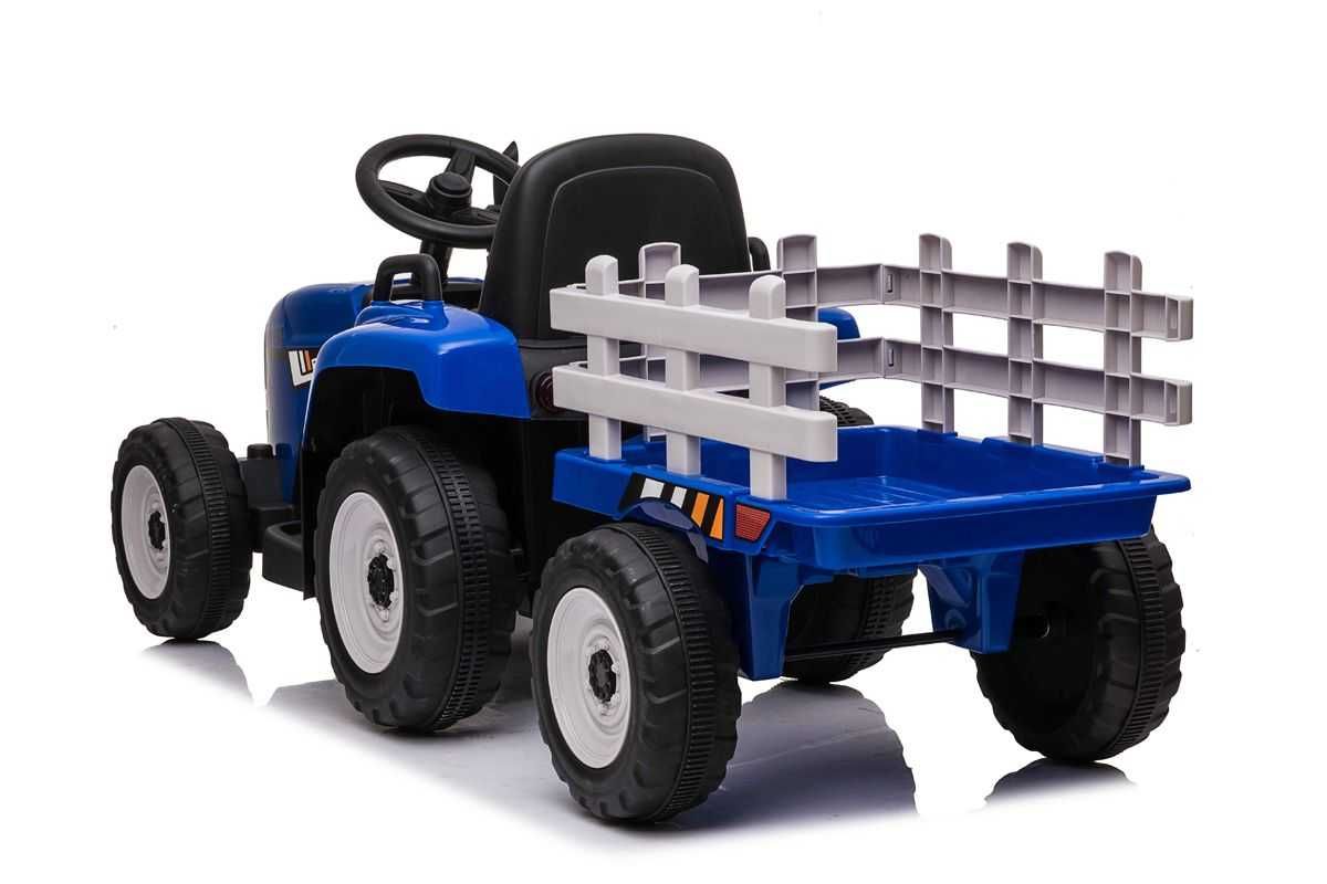 Детский синий трактор электромобиль на пульте доставка КЗ бесплатно